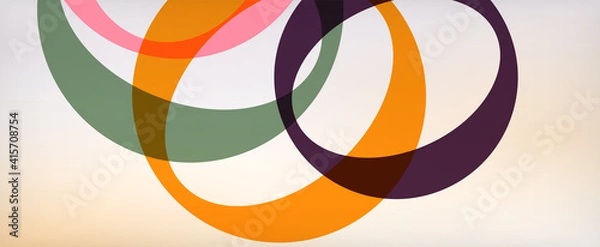 Fototapeta Ring geometric shapes, o letter repetition wallpaper. Abstract background for business or technology presentations, internet posters or web brochure covers