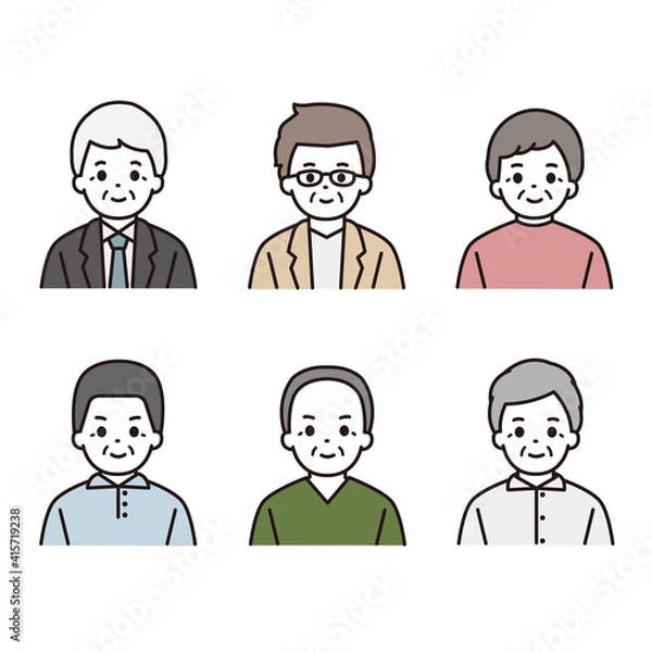 Obraz シニア 男性 アイコン イラスト