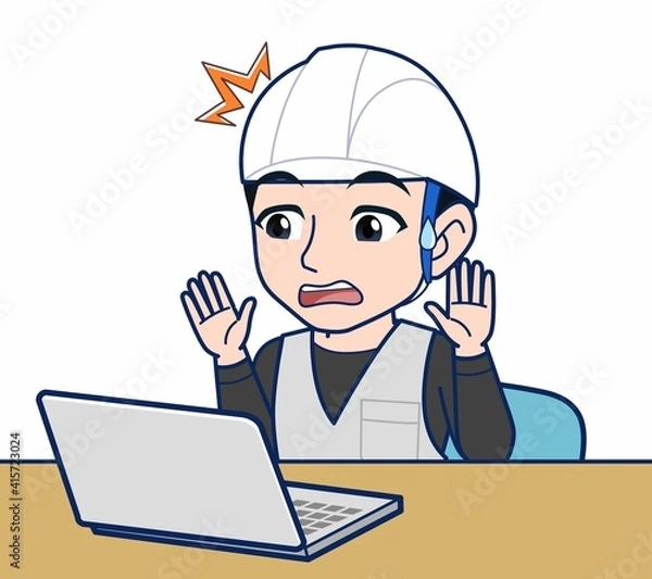 Obraz 工事現場にいる作業員の男性