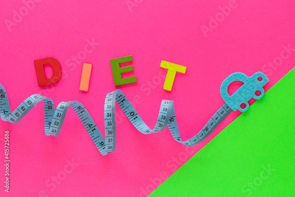 Obraz Fondo sobre el esfuerzo que conlleva empezar y mantener una dieta