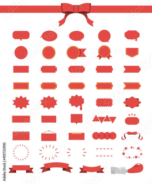 Obraz 赤色シンプルアイコンふきだしセット