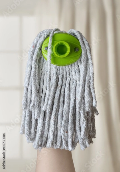 Obraz Portrait of a model from a mop head.