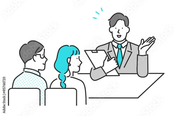 Fototapeta お客様に提案をするビジネスパーソン