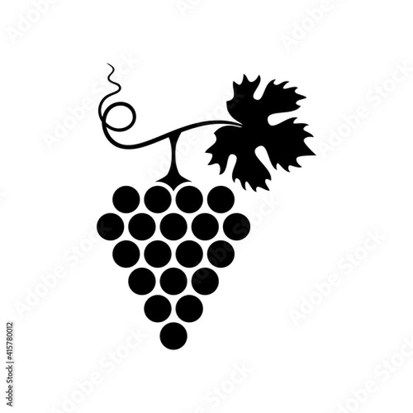 Obraz grapes decorative black silhouette