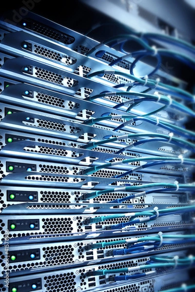 Obraz serwer i kable