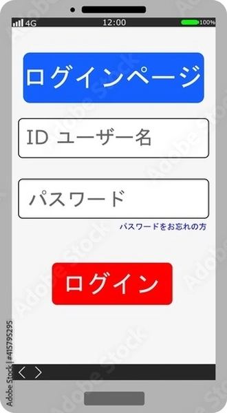Obraz スマートフォン ログイン画面