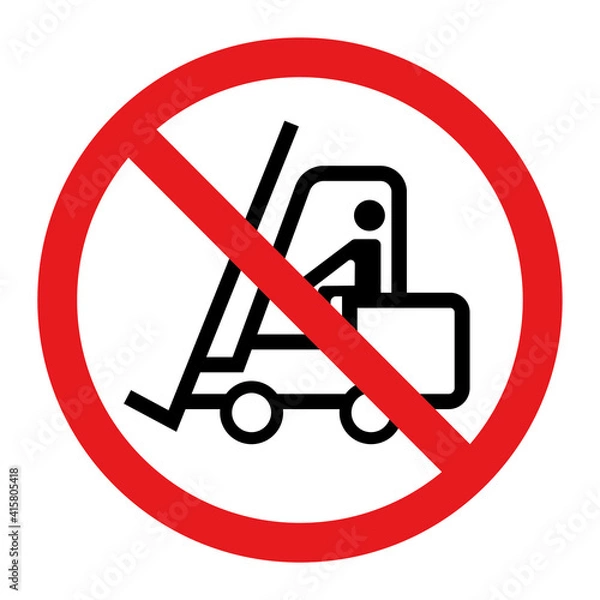 Obraz Forklift prohibited symbol Vector illustration