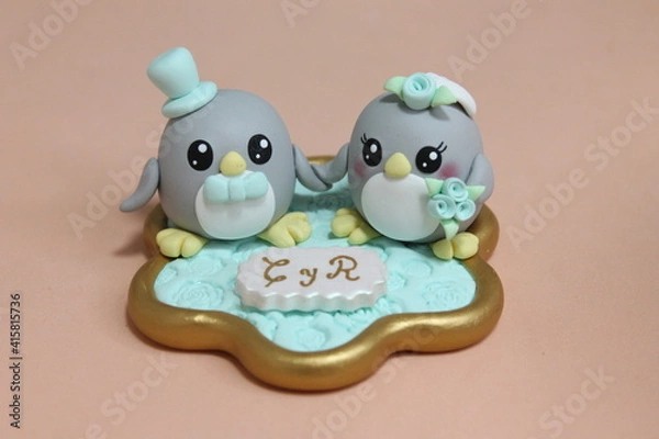 Obraz Matrimonio de Pajaritos gris