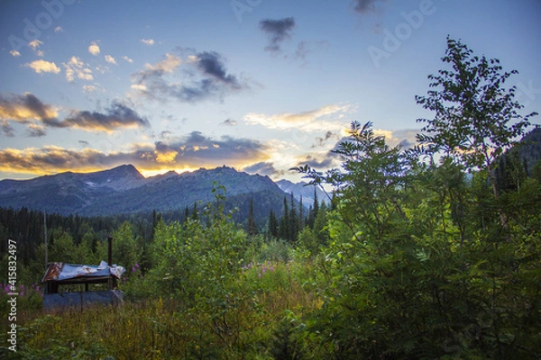 Obraz sunset over the mountains