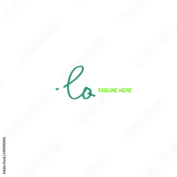 Fototapeta EQ initial handwritten calligraphy, for monogram and logo