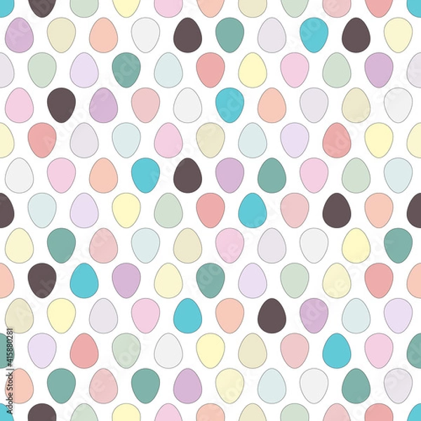 Fototapeta Easter eggs seamless pattern - delicate design. Repeatable bright holiday background. Vector illustration