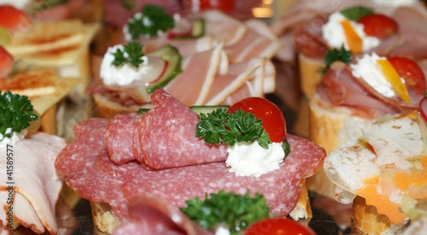 Obraz Canapés Häppchen Bruscetta