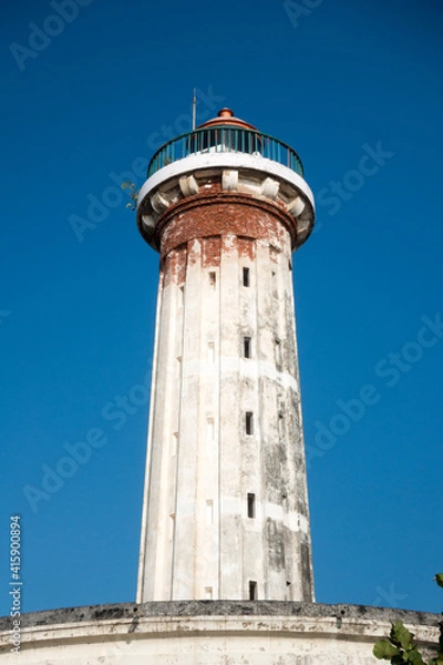 Obraz Historic derelict light house out of use in Pondicherry, Tamil Nadu, India