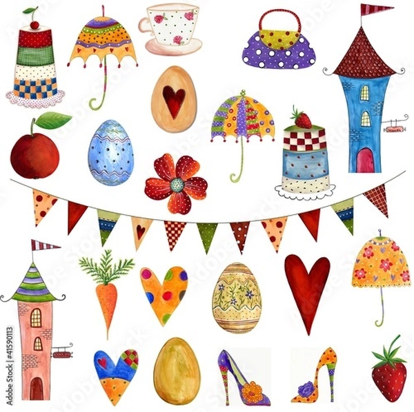 Fototapeta Artworks. Set of decorative elements