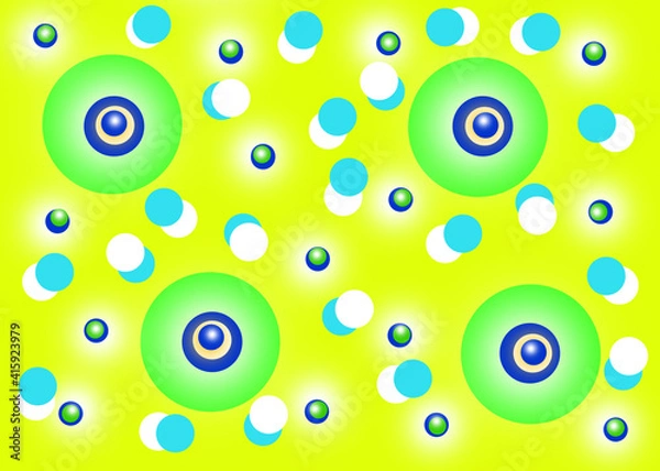 Fototapeta circles on a lemon background