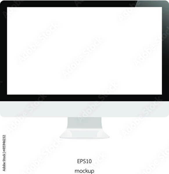 Obraz mockup display or monitor isolate white background vector