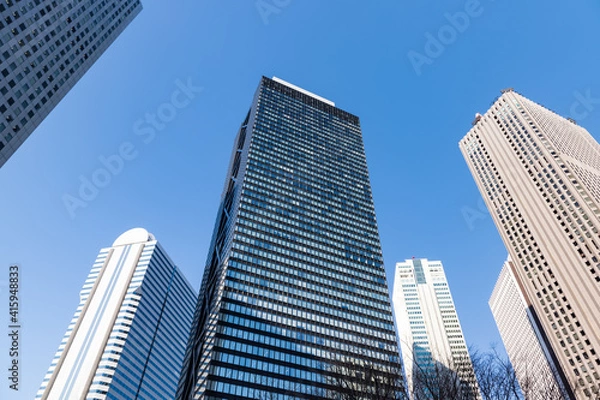 Fototapeta (東京都ｰ都市風景)春の西新宿高層ビル街５