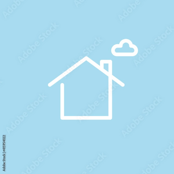 Fototapeta Minimal house icon, Vector illustration.