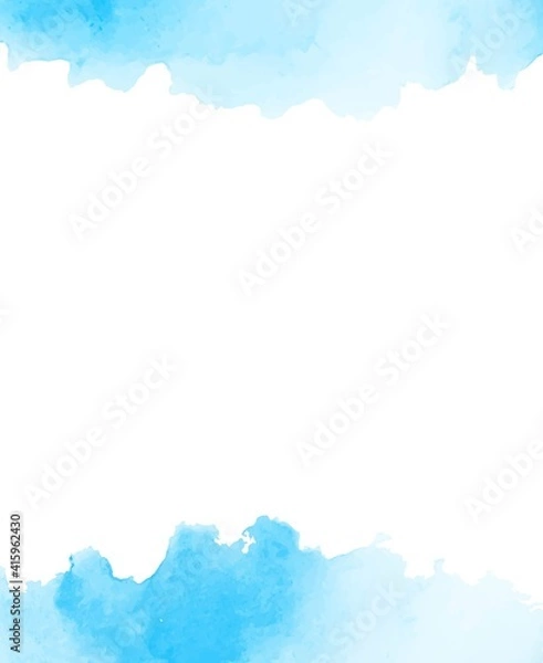 Obraz 綺麗な青色の水彩フレーム
