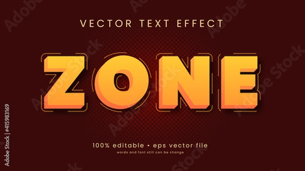 Fototapeta Zone 3d text effect style