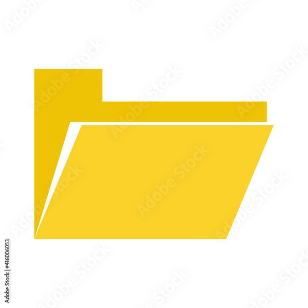 Obraz Yellow file folder icon on white background vector.