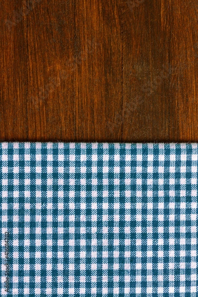 Obraz blue and white checkered tablecloth