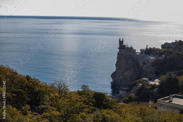 Fototapeta Yalta, Crimea, November 26, 2020, Swallow's Nest, views of the sea and the castle