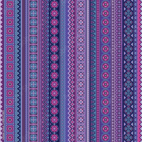 Obraz Abstract ethnic stripe pattern, raster background