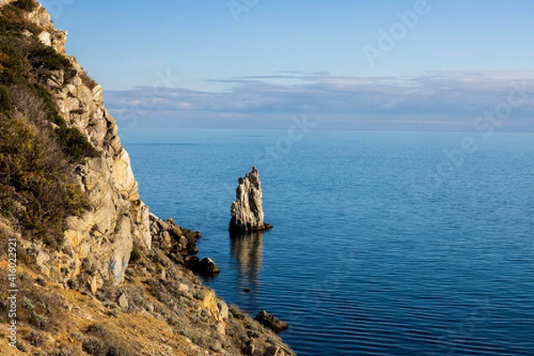 Fototapeta Yalta, Crimea, November 26, 2020, Swallow's Nest, views of the sea and the castle