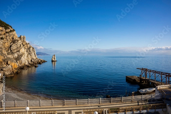 Fototapeta Yalta, Crimea, November 26, 2020, Swallow's Nest, views of the sea and the castle