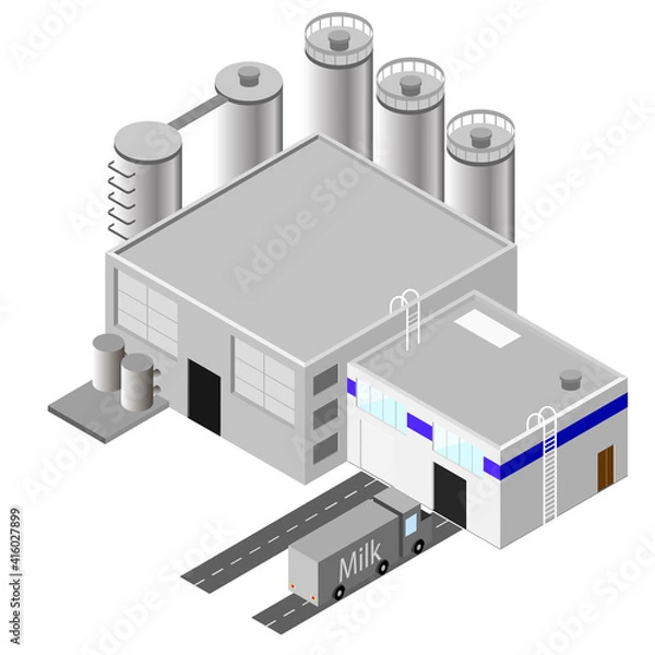Fototapeta isometric view of a modern factory