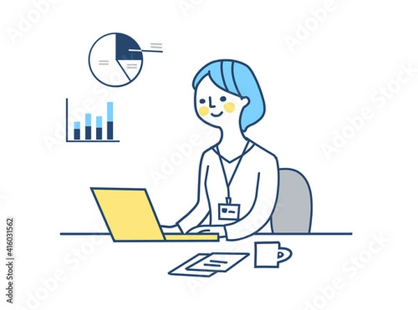 Obraz リモートワークをするビジネスウーマン