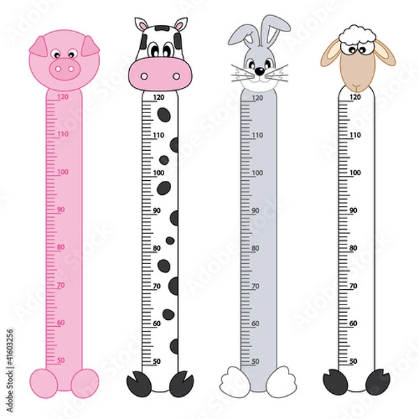 Obraz Medidor de pares para niños. Animales de granja