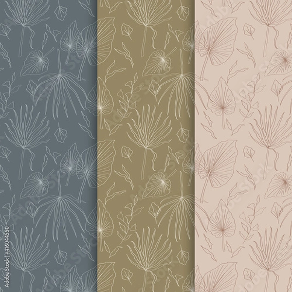 Fototapeta Abstract leaf organic texture. Seamless vector pattern.