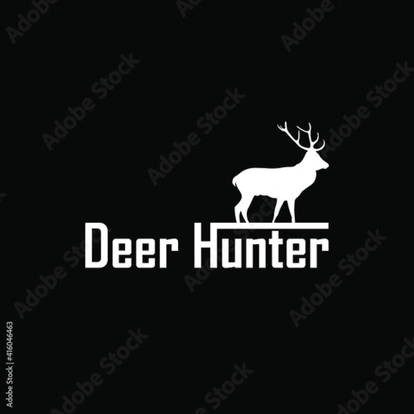 Obraz deer hunter. Deer logo vector on white background