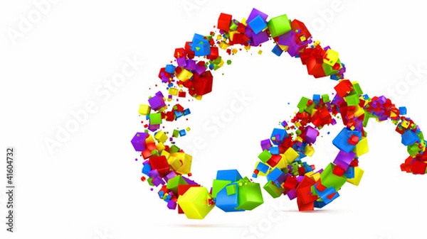 Obraz abstract background with 3d cubes