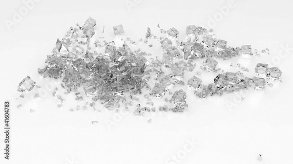 Obraz Ice cubes on a white background