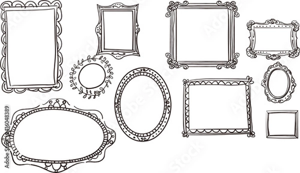 Obraz 手描き額縁フレーム素材セット