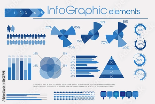 Obraz Blue Infographic elements