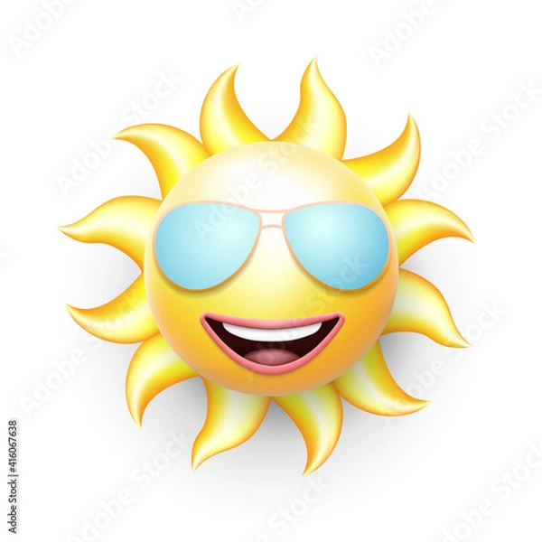 Obraz Smiley smiling sun in sunglasses.