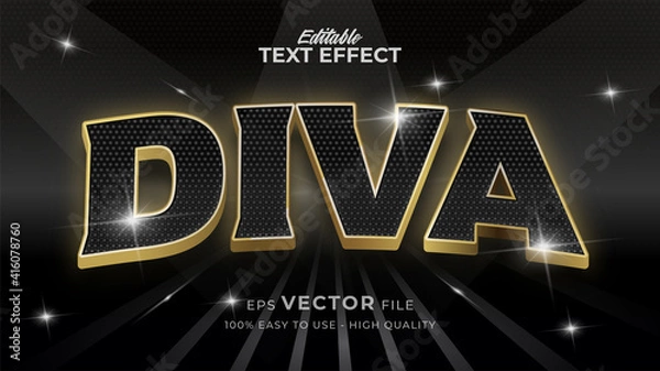 Fototapeta diva editable text effect