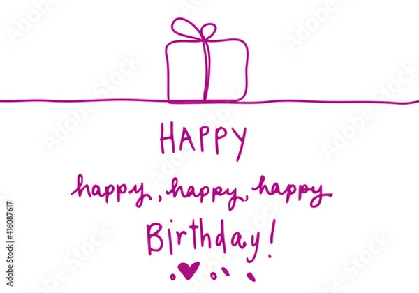Fototapeta Happy Birthday vector design for greeting cards
