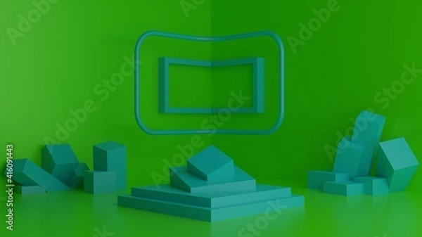 Fototapeta cube abstract background 3D render