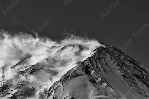 Obraz 雪煙の富士山