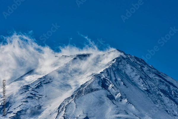 Obraz 雪煙の富士山