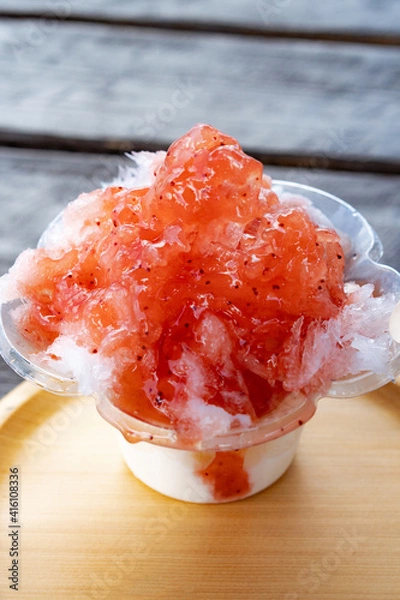 Obraz いちごのかき氷