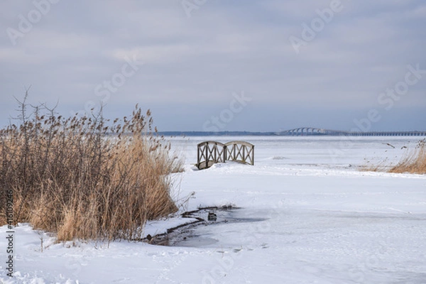 Obraz Winter view at the oland bridge in Sweden