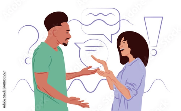 Obraz Vector talk in shadow of sharp lines style