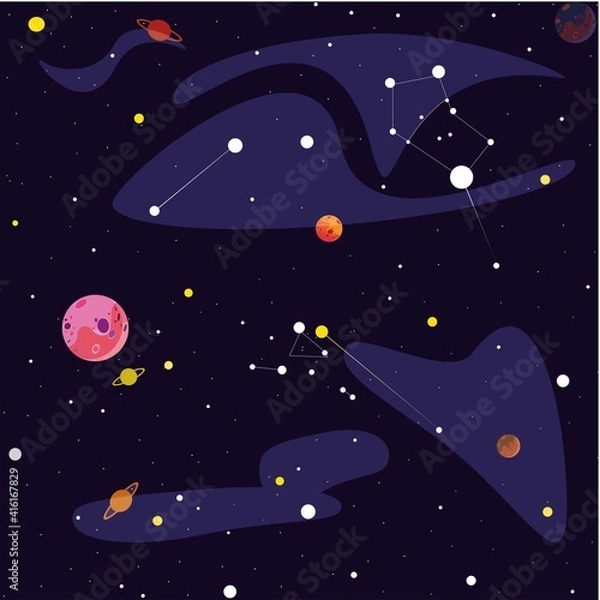 Obraz space picture. starry sky. galaxy. celestial bodies.