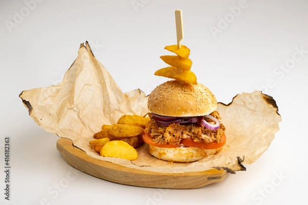 Fototapeta burger with fries